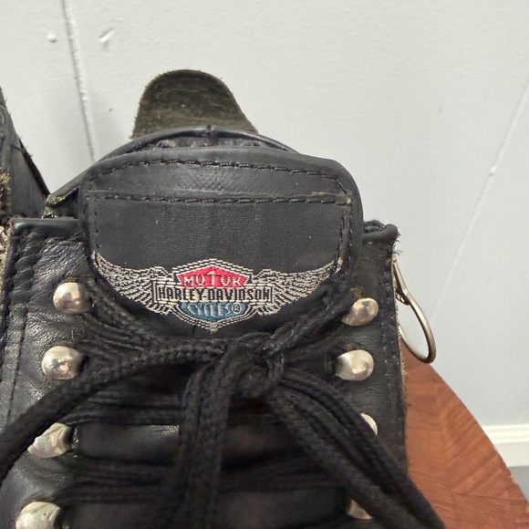 Vintage Harley-Davidson Black Leather Zip/Lace Women's Motorcycle Boots Size8.5 - Picture 3 of 10